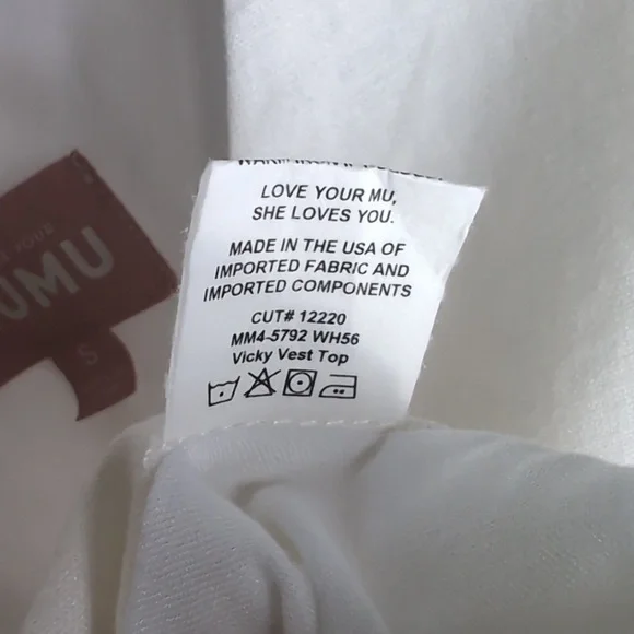 Show Me Your Mumu Vicky Vest Women's Small White Linen Shirt Top Golden 2 - Picture 12 of 15